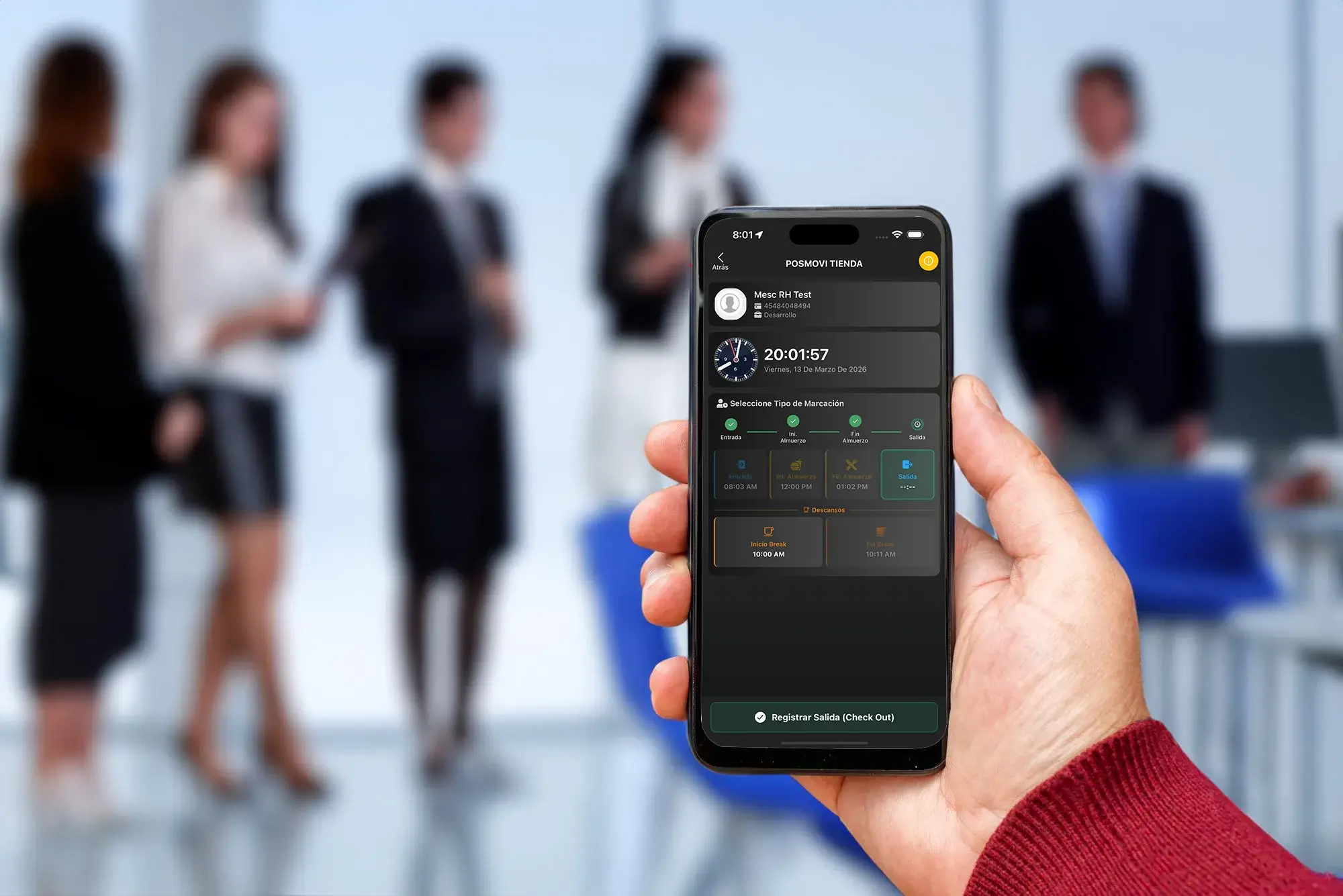 Control de asistencia para talleres con registro de horarios y productividad del equipo