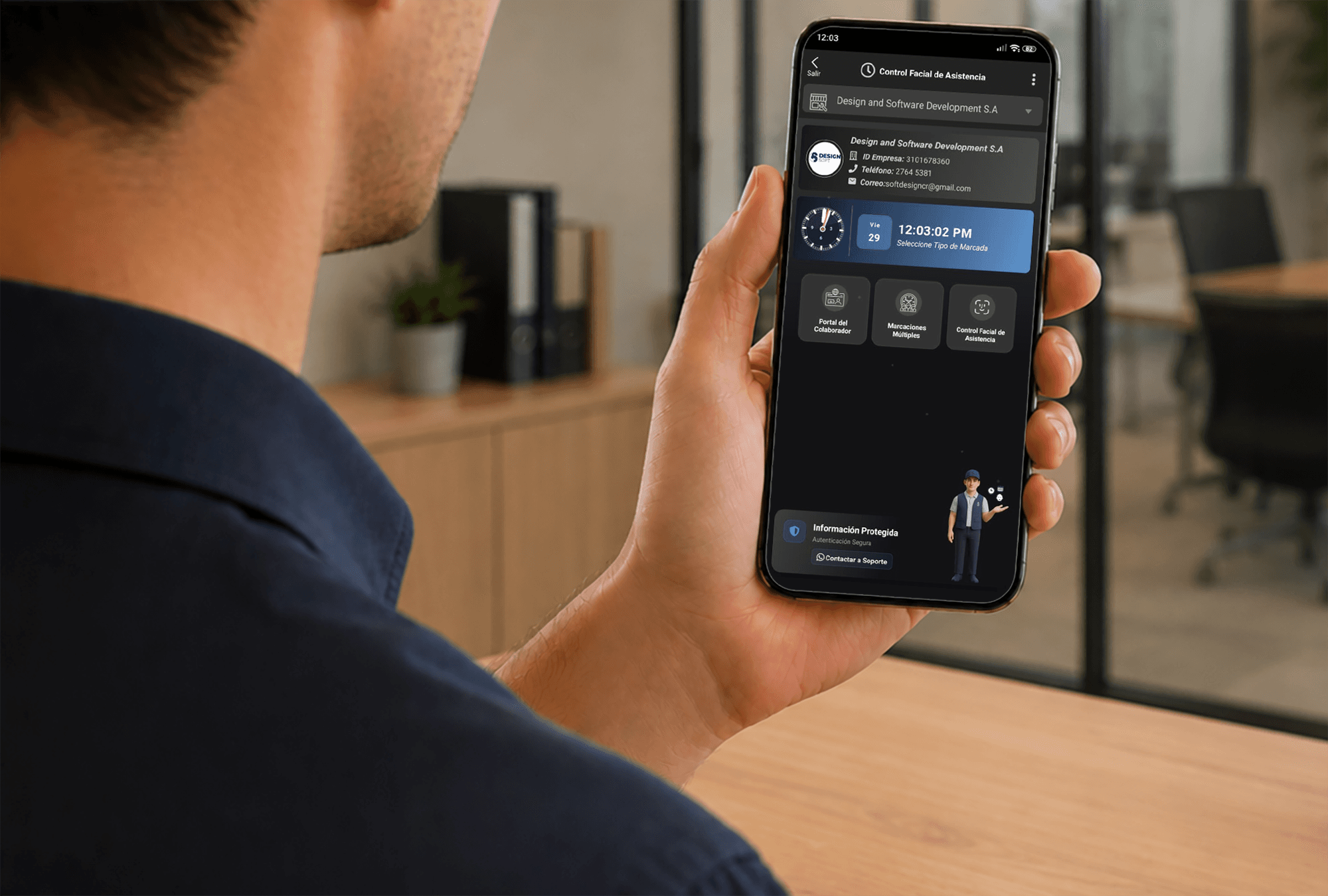App de control facial para registrar asistencia y marcadas del personal del taller