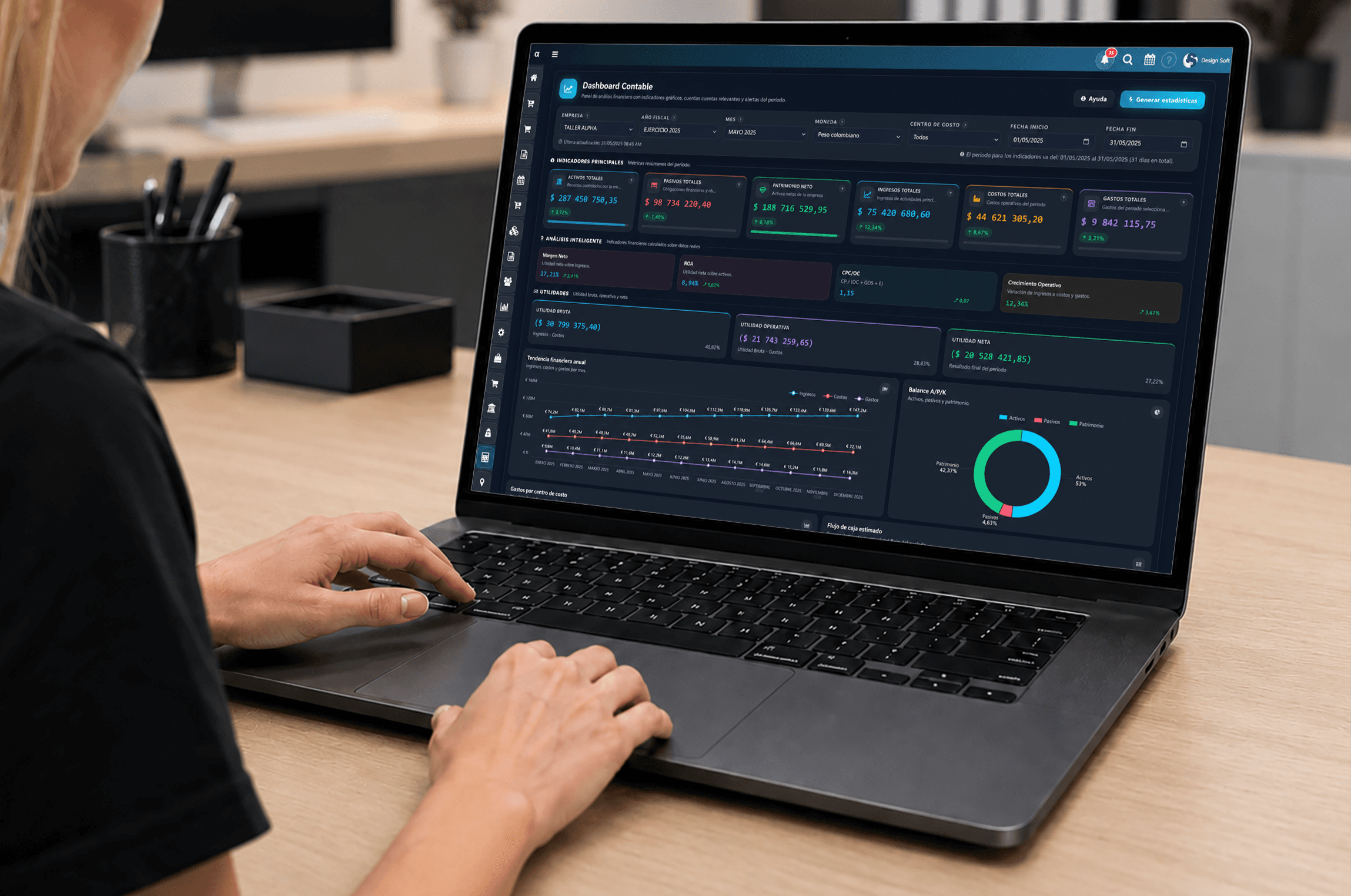 Software contable para talleres con dashboard financiero, ingresos, gastos y cuentas por cobrar en tiempo real