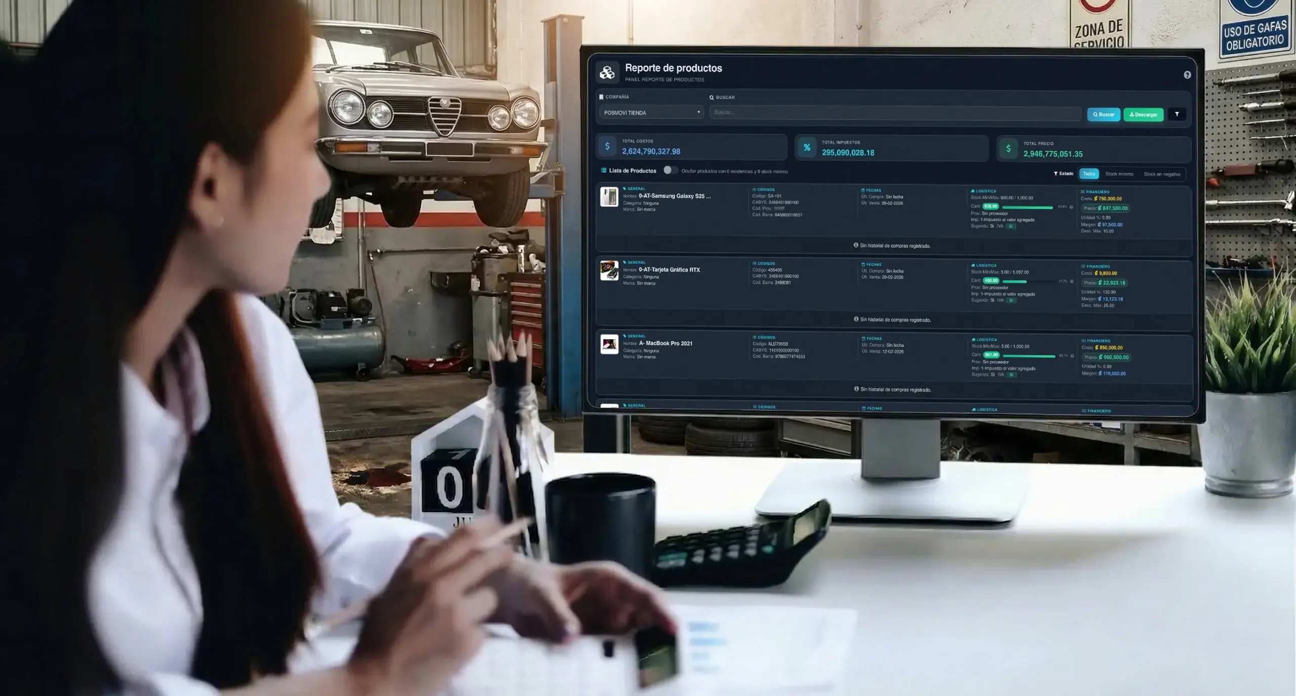 Reportes y KPIs para talleres mecánicos con indicadores de ventas, rentabilidad y desempeño
