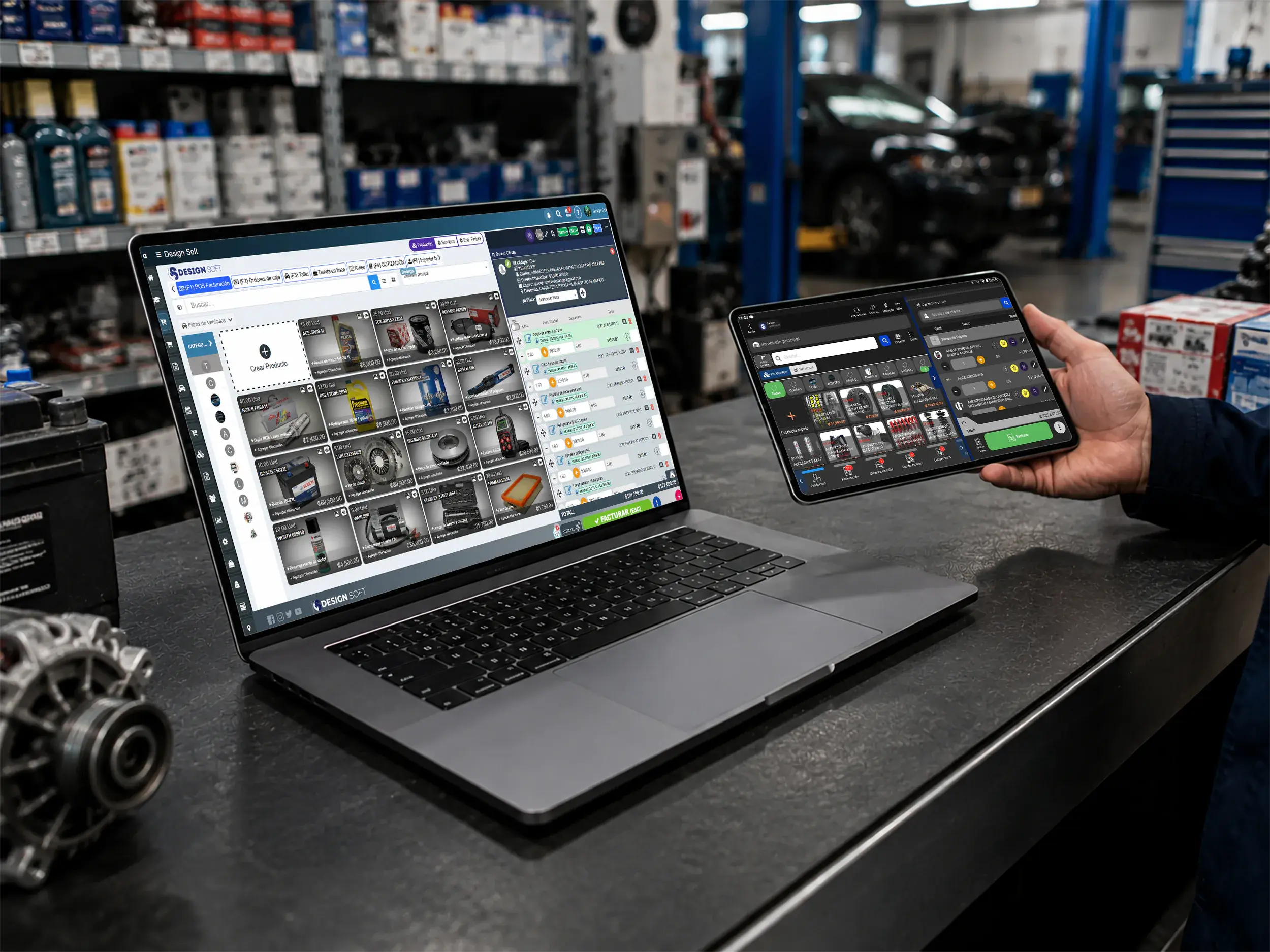 Punto de venta para taller en computadora y tablet para cobros más ágiles en recepción y mostrador
