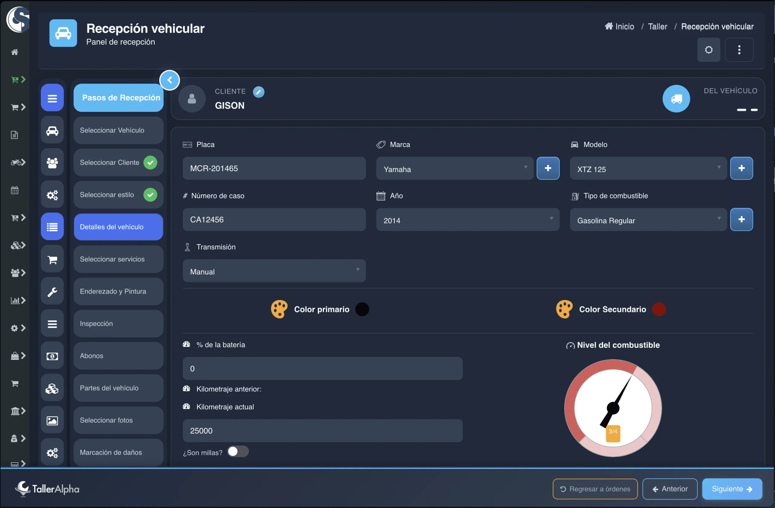 Paso 5: Agregar detalles y observaciones de la moto