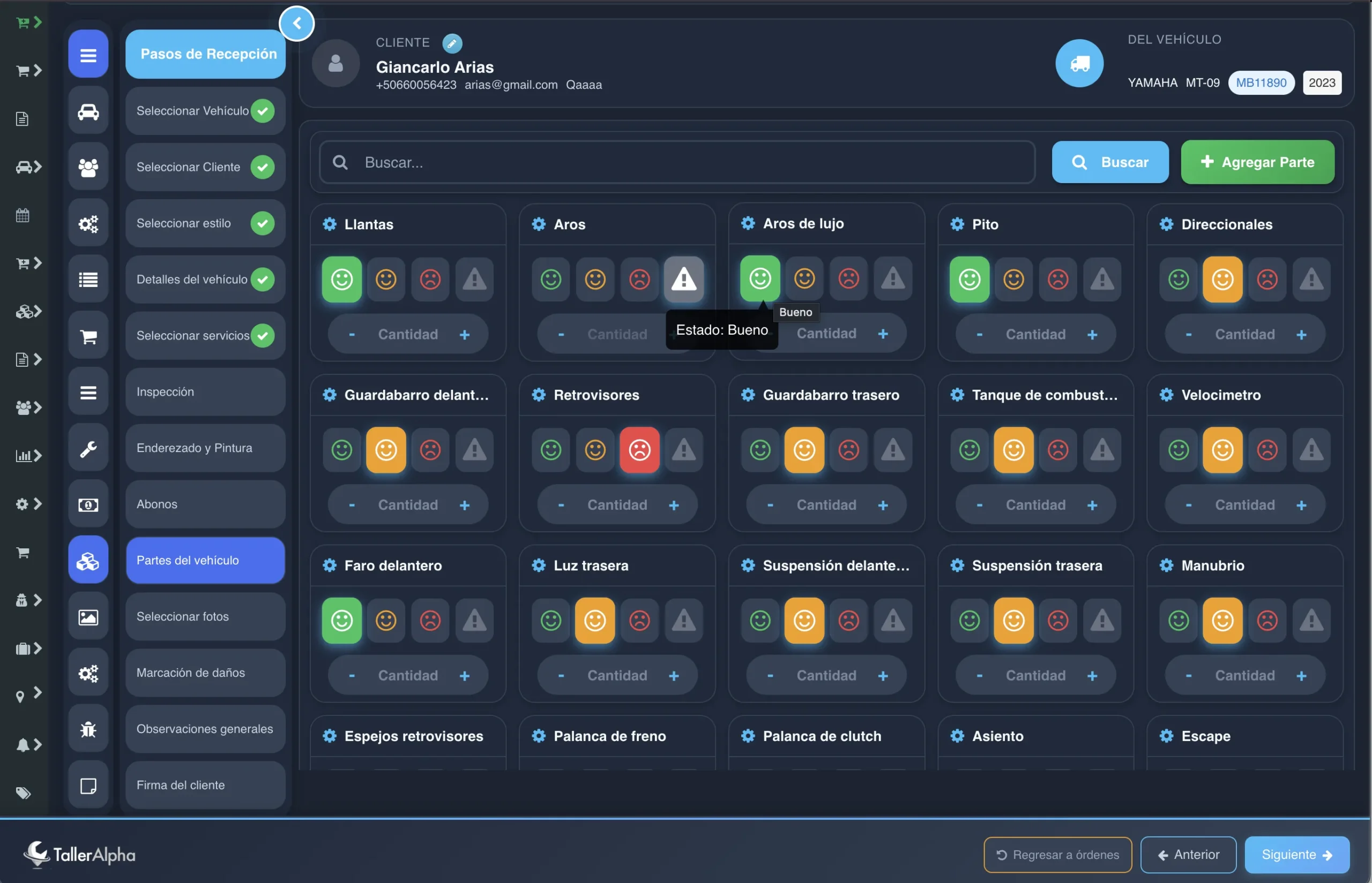 Paso 11: Evaluar el estado de las partes de la moto