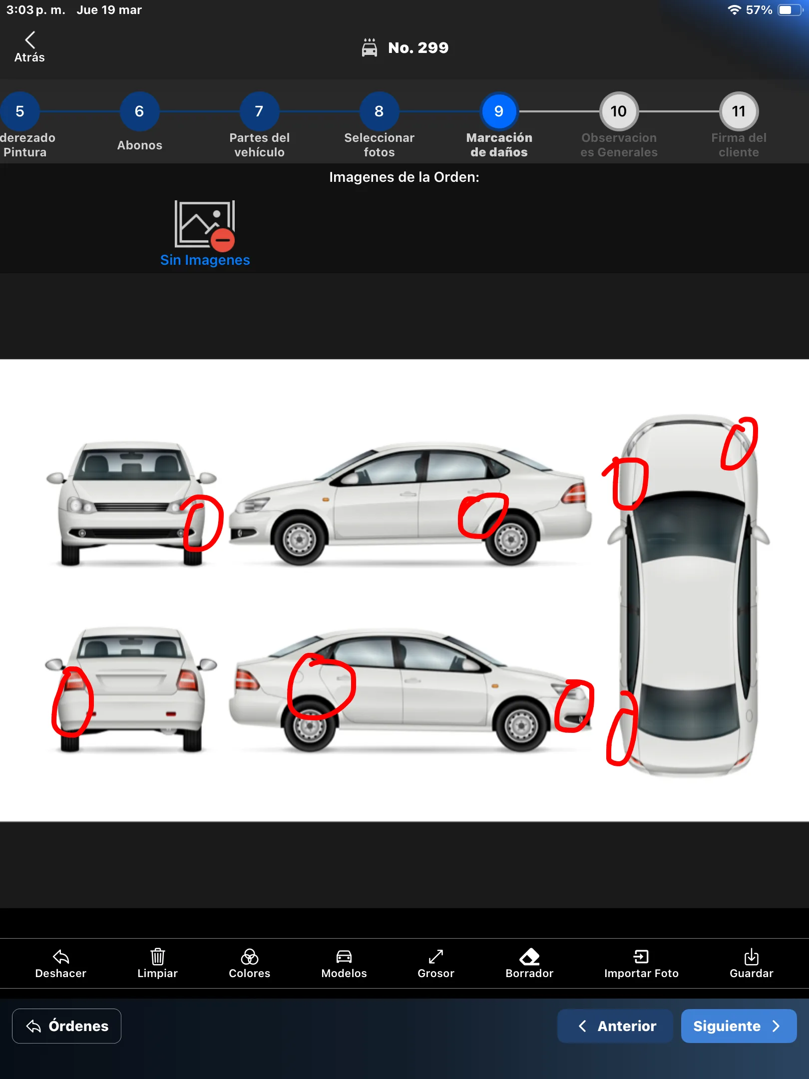 Marcación de daños