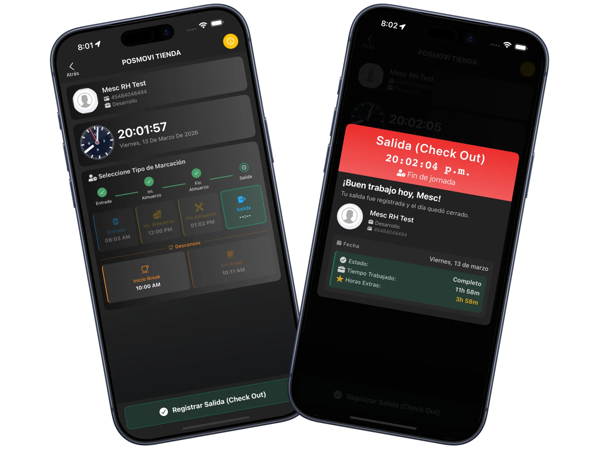 Módulo de marcadas y control de asistencia para talleres mecánicos