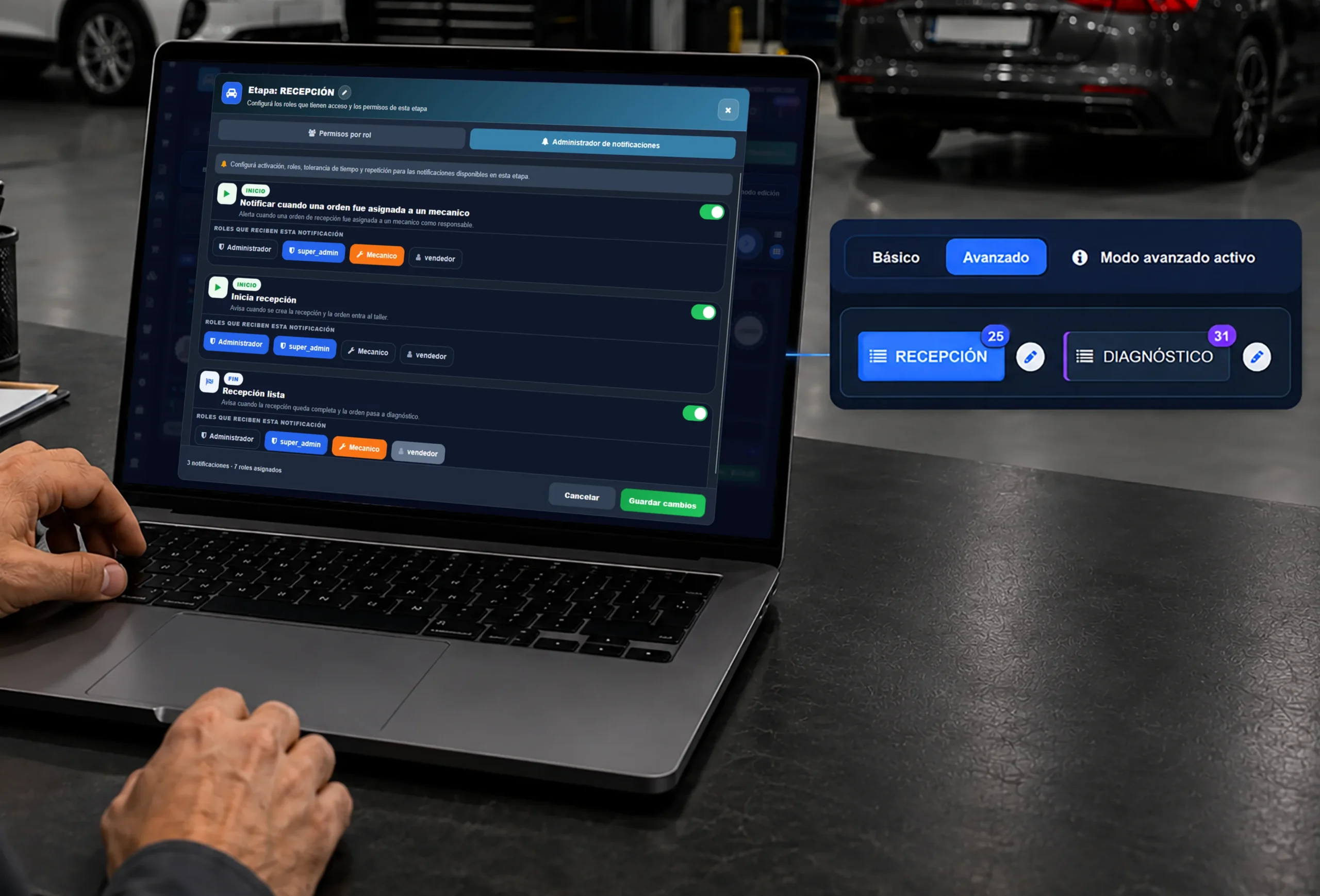Administración de notificaciones automáticas